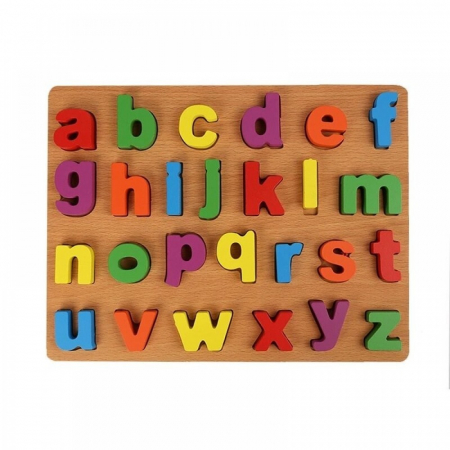 Puzzle din lemn în relief litere mici de tipar [0]