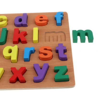 Puzzle din lemn în relief litere mici de tipar [2]