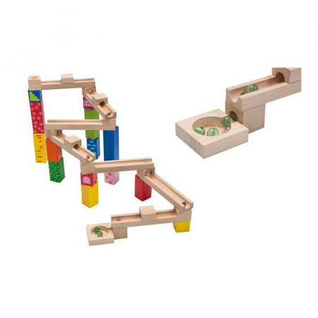 Set de construcţie din lemn Circuit cu bile - MARBLE TRACK [1]