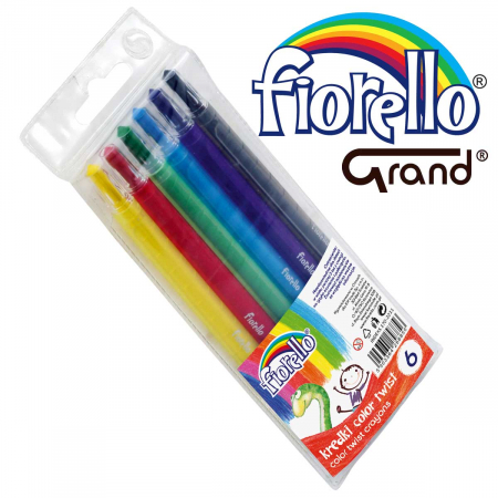 Obiecte de scris și desenat - Set 6 creioane cerate FIORELLO Color Twist Crayons