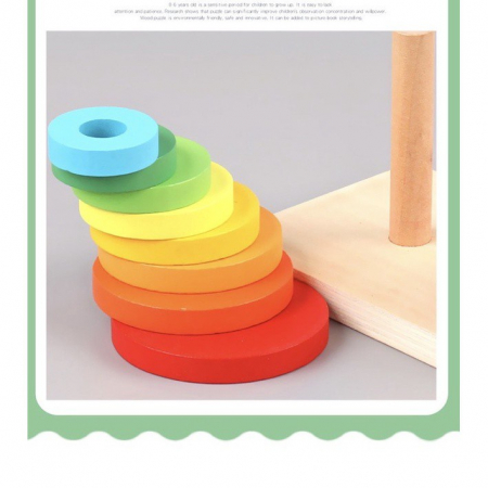 Jucărie de sortat şi stivuit 2 coloane SHAPE DOUBLE TOWER SLEEVE COLUMN [5]