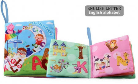 Set 3 cărticele textile cu pagini foşnăitoare şi chiţăitoare pentru bebeluşi [1]