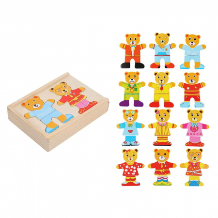 Jucării creative - Joc de asociere tip puzzle ÎMBRACĂ URSULEŢII 2