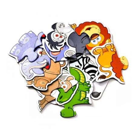 Set 6 puzzle piese mari ANIMALE DIN JUNGLĂ- Jungle 6 in a box [2]