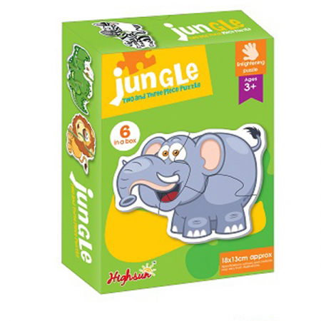 Set 6 puzzle piese mari ANIMALE DIN JUNGLĂ- Jungle 6 in a box [3]