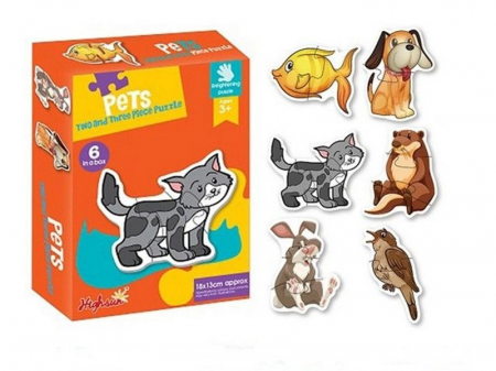 Set 6 puzzle piese mari ANIMALE DOMESTICE- Pets 6 in a box [0]