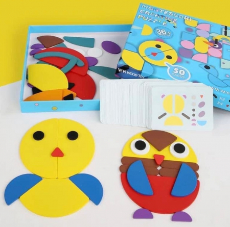 Jucării creative - Puzzle creativ de tip tangram - Montessori creative puzzle