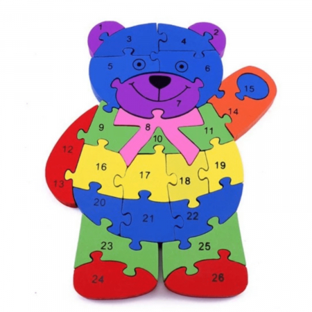 Jocuri Educative - Puzzle URSULEŢ din lemn, cu piese mari
