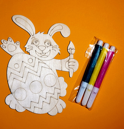 Art&Craft - Set creativ din lemn cu tematică Pascală - Iepuraşul pictor