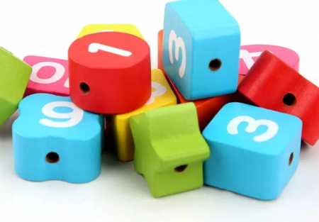 Ceas puzzle din lemn Montessori și jucărie de înșiruit SETON CLOCK [6]
