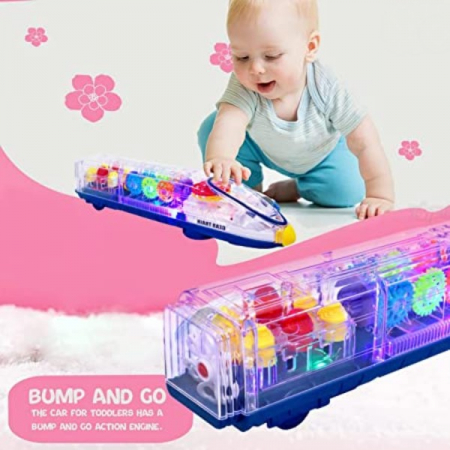 TREN cu sunete şi lumini cu carcasă transparentă TRANSPARENT GEAR LIGHT TRAIN [2]
