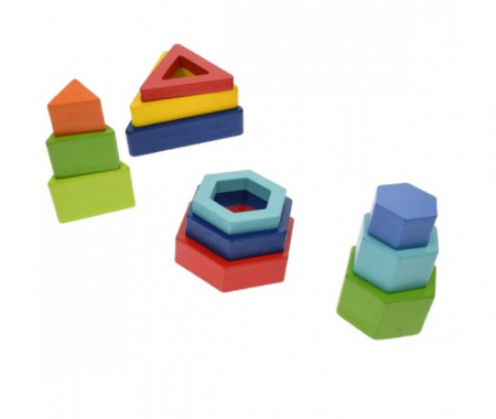 Puzzle incastru din lemn forme geometrice Shape building blocks [6]