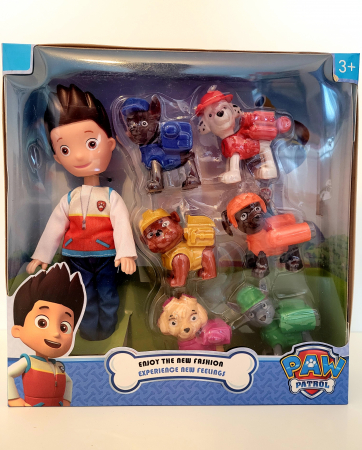 Jucării personaje din desene animate - Set Papusa Ryder si 6 catelusi Patrula Catelusilor