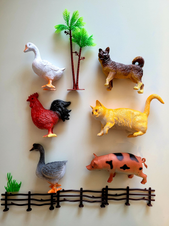 Jucării de rol - Set 6 figurine ANIMALE ŞI PĂSĂRI DE LA FERMĂ 2