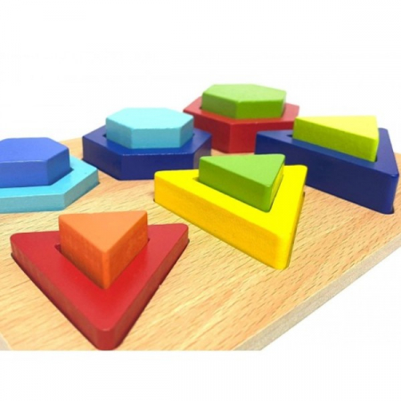 Puzzle incastru din lemn forme geometrice Shape building blocks [5]