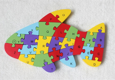 Jocuri Educative - Puzzle PESTE din lemn, cu piese mari
