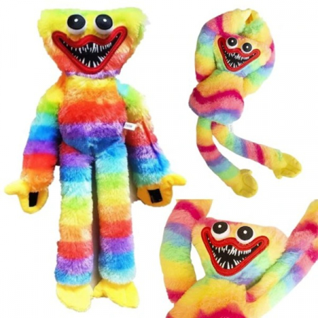 Jucării personaje din desene animate - Huggy Wuggy din plus multicolor curcubeu 40 cm