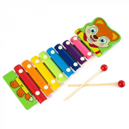 Xilofon din lemn cu animăluţe - Cartoon animal hand knock piano series [2]