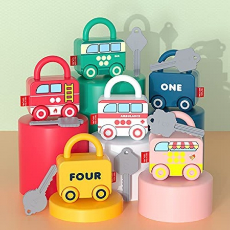 Set 3 lacate masinute cu cheie PUZZLE MATCHING LOCK [4]