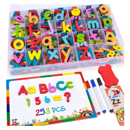 Alfabetar magnetic litere si numere in cutie compartimentata [1]