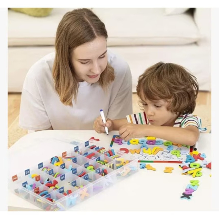 Alfabetar magnetic litere si numere in cutie compartimentata [3]