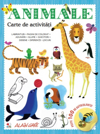 Cărţi cu autocolante - Animale. Carte de activități. Peste 100 de autocolante!