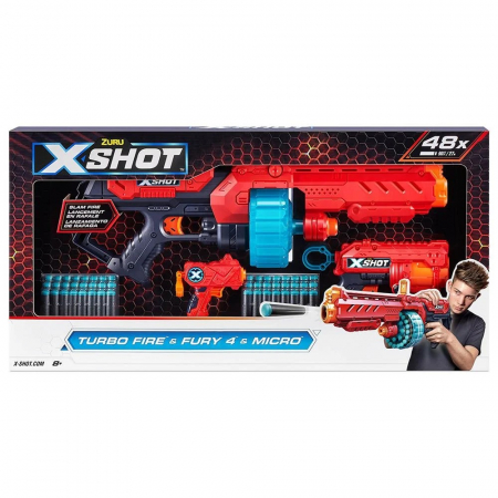 Jucării - Blaster X-Shot Combo Pack Turbo Fire Fury, 48 proiectile