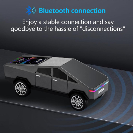 Boxa audio portabila cu bluetooth afisaj LED design replica TESLA camioneta 30 cm [2]