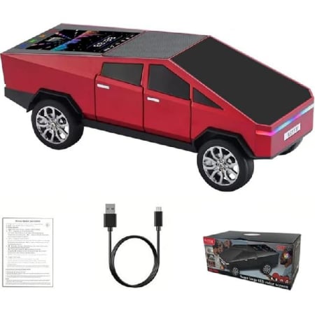 Jucării interactive - Boxa audio portabila cu bluetooth afisaj LED design replica TESLA camioneta 30 cm