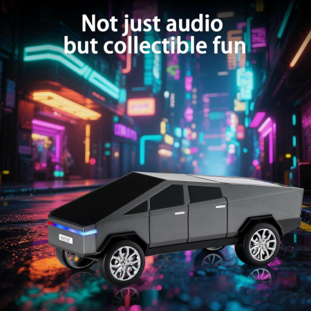 Boxa audio portabila cu bluetooth afisaj LED design replica TESLA camioneta 30 cm [7]