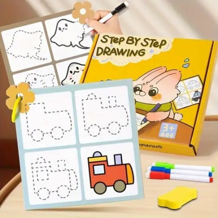 Cărţi de colorat - Carduri reutilizabile Deseneaza pas cu pas Step by step Drawing