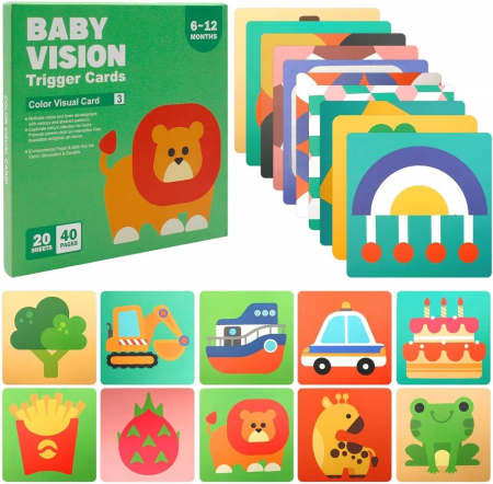 Carduri şi cărţi de joc educative/Montessori - Carduri vizuale trigger cards obiecte 6-12 luni