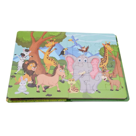 Carte cu 6 puzzle animale la Zoo 72 de piese [3]