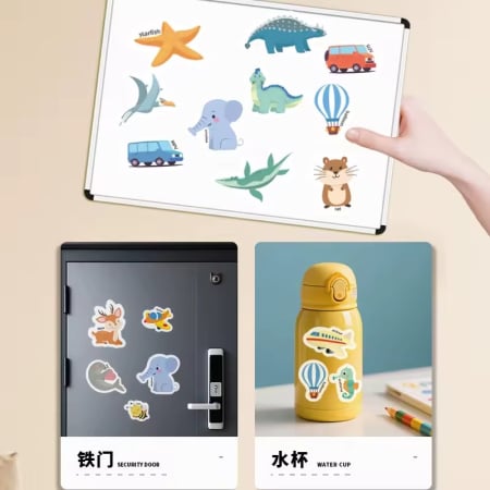 Carte cu stickere reutilizabile dinozauri Magic Vinyl Stickers [3]