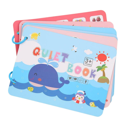 CĂRȚI - Carte de activitati Montessori cu carduri reutilizabile cu arici Quiet book animale marine