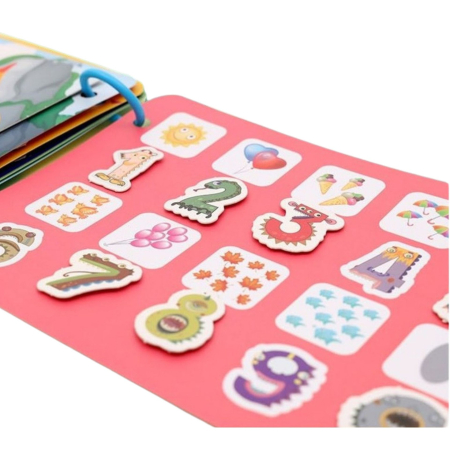 Carte de activitati Montessori cu carduri reutilizabile cu arici Quiet book animale marine [1]