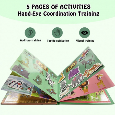 Carte de activitati Montessori cu carduri reutilizabile cu arici Quiet book SUPERMARKETUL DE FRUCTE SI LEGUME [7]