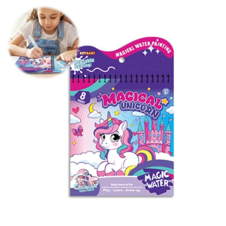 PROMOŢII - Carte de colorat cu apa Magic Water Unicorni 8 pagini