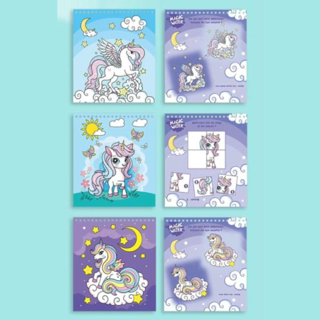 Carte de colorat cu apa Magic Water Unicorni 8 pagini [2]