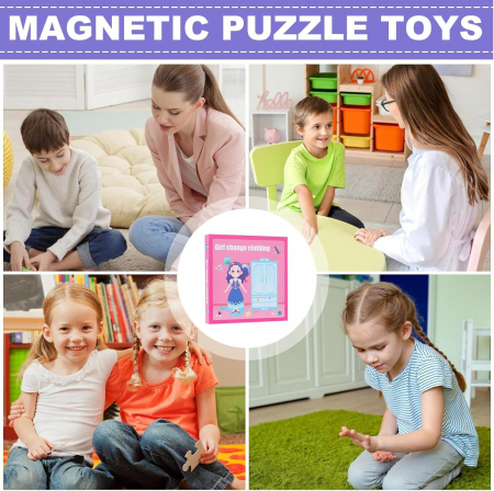 Carte magnetică puzzle Imbraca fata Girl Change clothing [3]