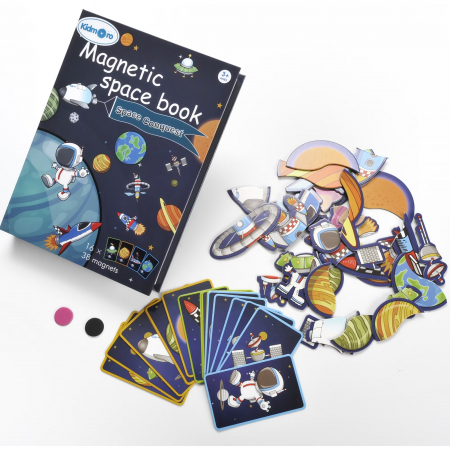Jucării creative - Carte magnetica tip puzzle Spatiul Cosmic - Magnetic space book