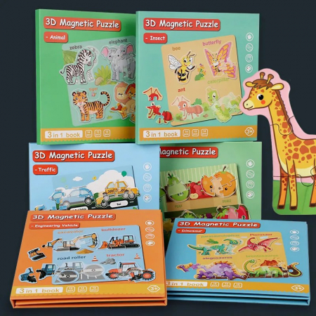 Carte Puzzle magnetic 3D 3 in 1 utilaje de constructii [1]