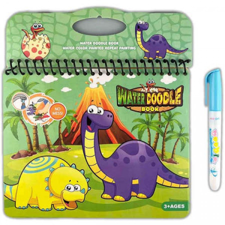 Cărţi de colorat - Carte reutilizabilă de colorat cu apă Doodle Water Book- DINOZAURI 2