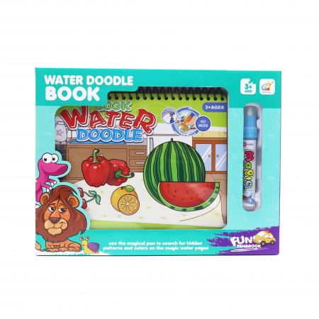 Cărţi de colorat - Carte reutilizabilă de colorat cu apă Doodle Water Book- fructe şi legume 2