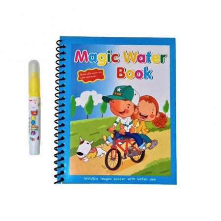Cărţi de colorat - Carte reutilizabilă de colorat cu apă Magic Water Book- copii la joaca