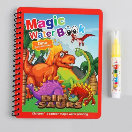 PROMOŢII - Carte reutilizabilă de colorat cu apă Magic Water Book dinozauri