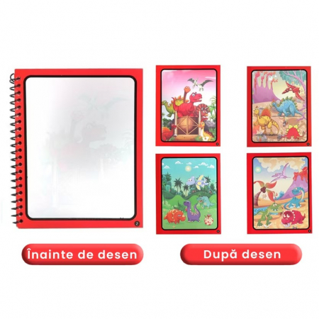 Carte reutilizabilă de colorat cu apă Magic Water Book- dinozauri [1]