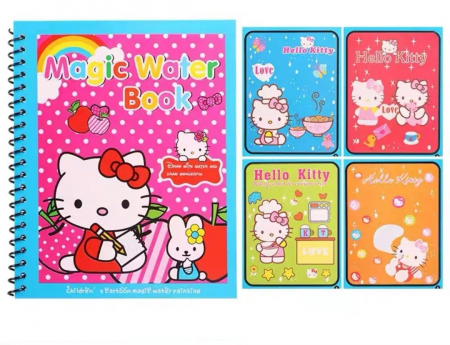 Carte reutilizabilă de colorat cu apă Magic Water Book- Hello Kitty [1]