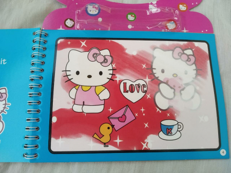 Carte reutilizabilă de colorat cu apă Magic Water Book- Hello Kitty [2]