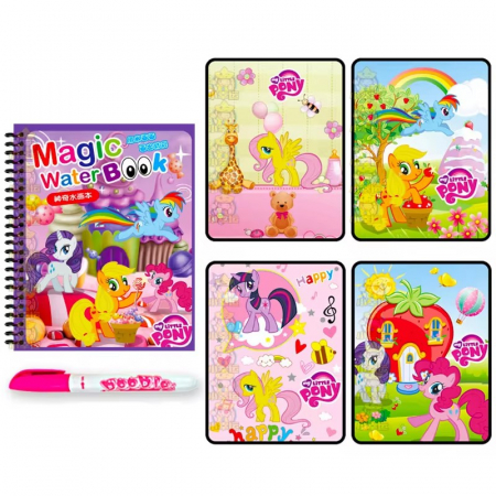 Cărţi de colorat - Carte reutilizabilă de colorat cu apă Magic Water Book- My little Pony